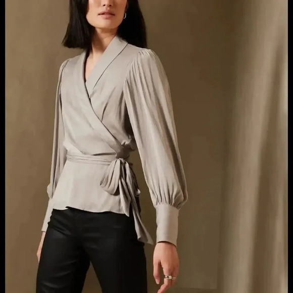 COPY - Banana Republic wrap tie blouse - Picture 1 of 6